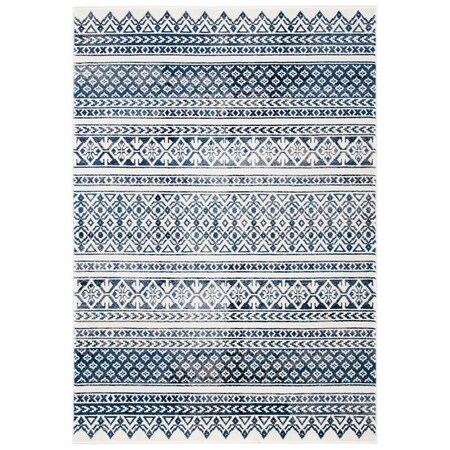 Safavieh 8 x 10 ft. Carnegie Rectangle Power Loomed Rug Ivory & Navy CNG620N-8